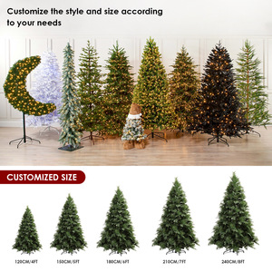 Sapin de Noël artificiel vert personnalisé OEM ODM avec option pré-éclairée, support métallique, branches réalistes, décoration de Noël pour la maison et le commerce - Product Image 5