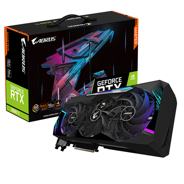 GIGABYTE AORUS RTX 3080TI MASTER 12G LHR Used Gaming Graphics Card with 12GB GDDR6X NVIDI,A Ampere Streaming Multiprocessors