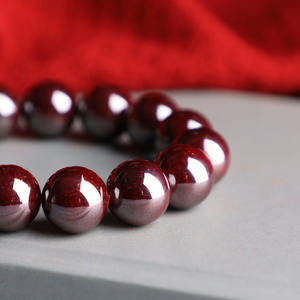 Toptan yüksek kalite kırmızı Cinnabar boncuk taş bilezik doğal kristal el sanatları Feng Shui hediyeler için Premium aksesuar - Product Image 5