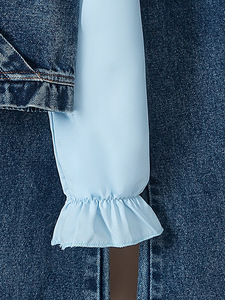 Conjunto Casual de Tres Piezas para Bebés, Primavera 2025, Camisa con Solapa, Chaleco Vaquero con Cuentas, Pantalones Acampanados, Transpirable, LURI - Product Image 5
