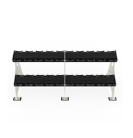Équipement de stockage pour centre de fitness, musculation, haltérophilie, rack à haltères hexagonales à 2 niveaux pour le rangement des poids