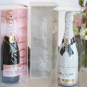 Clear custom perspex wine bottle cases acrylic champagne bottle box for wedding