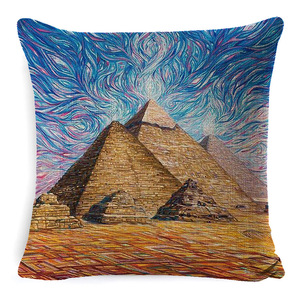 Housse de coussin personnalisable style peinture à l'huile, motif bâtiment célèbre, décoration intérieure, canapé de ferme, 100% coton - Product Image 5