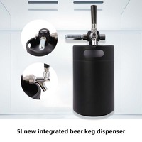 Mini baril de bière 5l Growler avec système de distribution de lance de bière CO2 robinet en métal de bière avec régulateur de débit parfait