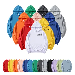 Custom Logo Men's Hoodie Embroidered Puff Printing Unisex Over Sized Cotton Hoodie for Promotion