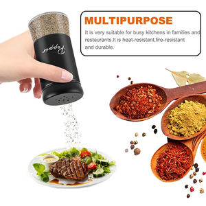 Coctelera de tarro de especias de cocina dorada para el hogar, cocina, restaurante, barbacoa, vidrio y acero inoxidable, paquete de 2, salero de pimienta dorado de 150 ml - Product Image 4