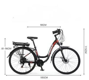 Bicicleta Eléctrica Deportiva Urbana con Panel de Instrumentos Multifunción LCD, Llantas de 28 Pulgadas, Cuadro de Aluminio, Asiento Trasero, Batería de Litio, Motor sin Escobillas - Product Image 4
