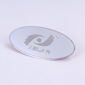 Jin Yishun - Letrero de Metal Personalizado con Logotipo, Placa de Acero Inoxidable con Espejo, Impresión Serigráfica, Etiqueta para Muebles - Product Image 2