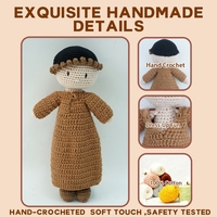 Coffret Cadeau Eid Al-Adha Ramadan pour Poupée Américaine Bébé en Coton Tricoté de 25 cm, Vêtements de Poupée Musulmane avec Hijab au Crochet, Jouet Amigurumi pour Enfants Filles