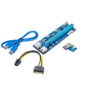 Scheda Riser PCIe da 1x a 16x con cavo USB 3.0 e adattatore di alimentazione per GPU da mining e schede grafiche - Product Image 1