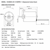 Moteur CC sans balais 3650 36 mm 24 V 4150 tr/min Inrunner BLDC avec capteur Hall et contrôle de vitesse PWM pour équipement d'automatisation et robots