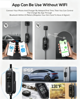 Chargeur portable Putainen de type 2, niveau 2, pour véhicule électrique, prise AC 3,5 kW 16 A 380 V, pour remplacement/réparation de chargeur de voiture à domicile