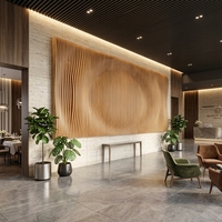 Art mural paramétrique 3D, panneau mural ondulé cannelé, mur d'accentuation personnalisé, hall d'hôtel, bureau, restaurant, projet commercial