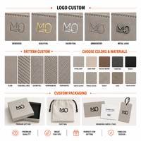 Portefeuille porte-cartes en cuir gris clair pour hommes et femmes, idéal pour le bureau et les voyages, avec poche multi-fentes fine, design léger, logo personnalisé