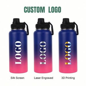 Bouteilles d'eau isothermes en acier inoxydable de 12oz/16oz/18oz/22oz/25oz/32oz/40oz pour boissons chaudes et froides, personnalisables avec logo – Vente en gros - Product Image 3