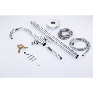 FROXI Robinet de baignoire autoportant en laiton massif <span class=keywords><strong>à</strong></span> une poignée Robinet de baignoire autoportant en cuivre Robinet de baignoire <span class=keywords><strong>à</strong></span> montage au sol pour salle de bain - Product Image 3