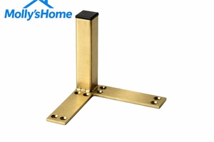 Pieds <span class=keywords><strong>de</strong></span> meubles modernes en métal doré, base triangulaire pour canapé, armoire, table <span class=keywords><strong>de</strong></span> chevet, commode, quincaillerie - Product Image 3