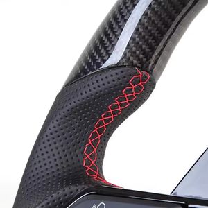 Volant en fibre de carbone LED pour <span class=keywords><strong>Audi</strong></span> Rs 3 Rs7 A3 A4 A5 A7 Q7 <span class=keywords><strong>TT</strong></span> TTS R8 S3 S4 A3 A4 A5 A6 Volant en cuir Assy - Product Image 5