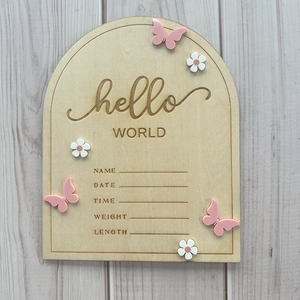 Fée porte Style bébé Souvenir sculpté à la main en bois hôpital annonce de <span class=keywords><strong>naissance</strong></span> - Product Image 2