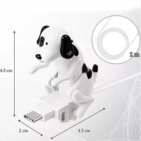 Câble de charge rapide intelligent 1m Type C USB C Micro pour téléphone, câble d'alimentation de données, câble de charge avec design amusant de chien qui se fait caresser