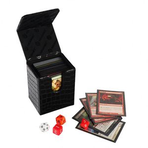 Caja de Cartas FX Black Kirin con Carga Lateral para Juegos de Cartas Coleccionables, Patrón Mítico, Cuero PU, Estuche Horizontal para Almacenamiento de Cartas de Juego - Product Image 1