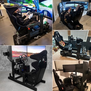 Simulateur profil aluminium volant personnalisé Cockpit simulateur de jeu de conduite superbe Cockpit avec vraie chaise course - Product Image 4