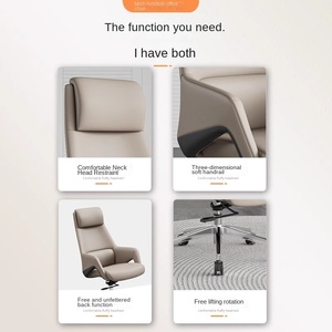 <span class=keywords><strong>Fauteuil</strong></span> de direction moderne haut de gamme en cuir, confortable, pivotant, réglable en hauteur, avec structure en fer, pour <span class=keywords><strong>bureau</strong></span> à domicile, chambre et cuisine, avec assise en mousse - Product Image 3