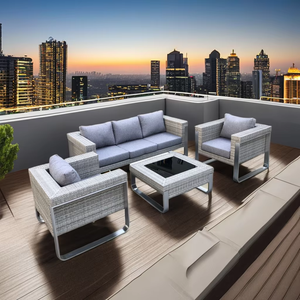 Canapés de jardin en rotin PE, Foshan, hôtel, luxe haut de gamme, durable, en osier, sectionnel, <span class=keywords><strong>salon</strong></span>, mobilier <span class=keywords><strong>d</strong></span>'<span class=keywords><strong>extérieur</strong></span>, ensemble de canapés - Product Image 2