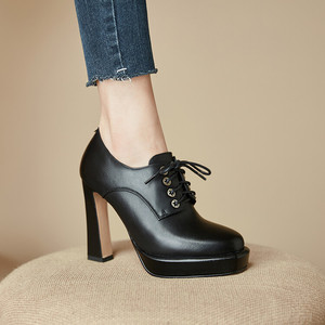 Cialisa-zapatos de tacón alto de piel auténtica <span class=keywords><strong>para</strong></span> mujer, calzado Formal de oficina, con plataforma, color blanco, <span class=keywords><strong>2022</strong></span> - Product Image 6