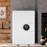 Chauffe-eau électrique 5500W, usage domestique, hôtel, chauffage rapide, protection contre la surchauffe, affichage de la température LED, acier inoxydable