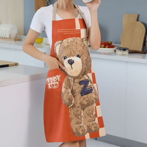 KEFEI impermeable a prueba de aceite oso de peluche babero sin mangas poliéster delantal barbacoa cocina con bolsillos para hombres y mujeres - Product Image 6