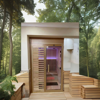 Salle de sauna à vapeur sèche canadienne rustique unique de luxe Baril de cèdre canadien Salle de sauna à vapeur chaude humide traditionnelle