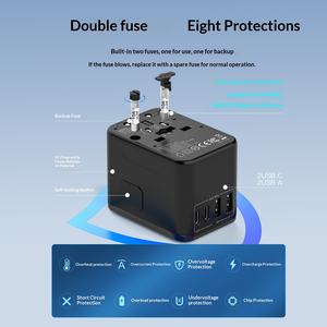 Adattatore da Viaggio Multi-Paese Global <span class=keywords><strong>Pass</strong></span> No U con 3 Porte USB, Corrente Nominale 10A, Adattatore Multifunzione con Spina Indiana - Product Image 6