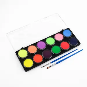 Kit de pintura de Halloween para niños, juego de pintura de cara de arcoíris dividido, paleta de pintura profesional para el cuerpo y la cara