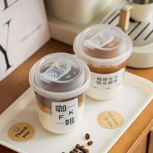 Gobelet en plastique PP rigide en forme de U de 90 mm avec logo personnalisé pour thé à bulles et jus de fruits - Product Image 2