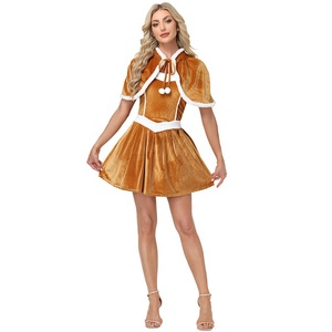 Robe de Noël mignonne en velours sans bretelles, ensemble de costume de cosplay de <span class=keywords><strong>renne</strong></span> pour les fêtes, tenue de fête pour femmes - Product Image 2
