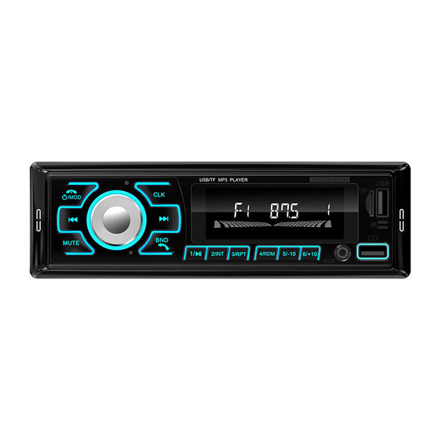 Universal Car MP3 Built-in 1DIN USB TF Card RGB Light BT 5.0 High Power Lossless Music Player FM