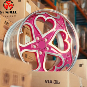 Jantes personnalisées 2 pièces en promotion Rose/Chrome taillé diamant, Jantes Chrome Hearts Cupid Loves the AMOUR 17 18 19 20 22 pouces pour Audi Lexus BMW Honda - Product Image 2