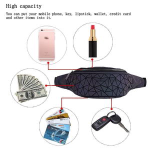 2021 marsupio marsupio marsupio marsupio per <span class=keywords><strong>donna</strong></span> e <span class=keywords><strong>donna</strong></span> in esecuzione elegante marsupio laser geometrico luminoso PU - Product Image 5