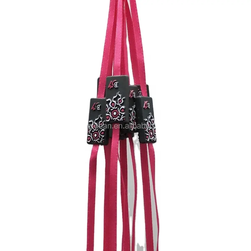 Red Ribbon Rope Custom Garment Plastic Swing String Lock Seal Tag for Clothing