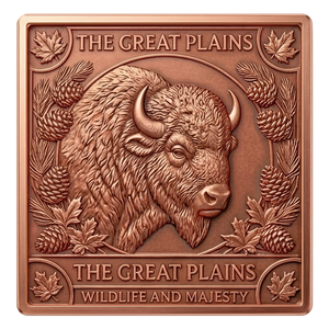 Barre de cuivre Great Plains <span class=keywords><strong>Bison</strong></span> 5 oz 999 pur, haute <span class=keywords><strong>d</strong></span>éfinition 3D, Buffalo américain, Majesté de la faune, pièce de collection - Product Image 1