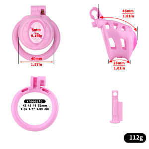 FRRK-271 Cage à pénis en résine ABS avec tube en métal/silicone, dispositif de chasteté pour pénis, dispositif de restriction du pénis pour la pratique BDSM, retenue de l'orgasme pour hommes - Product Image 6