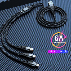 6A 3-in-1 có thể thu vào cáp USB linh hoạt đa thiết bị sạc cáp với Type-C cho IP Mac <span class=keywords><strong>Android</strong></span> cho máy tính - Product Image 5