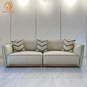 Divani rettangolari beige componibili in pelle moderna in stile europeo set mobili soggiorno <span class=keywords><strong>casa</strong></span> - Product Image 3