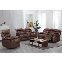 Canapé de cinéma inclinable moderne pour home cinéma avec revêtement en tissu, fonctions de massage et d'éclairage LED extensibles
