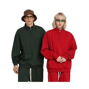 Pull à Capuche Polaire Imperméable en Coton Lourd 550 g/m² de Haute Qualité, Col Montant Surdimensionné, Rembourré, Vente en Gros - Product Image 2
