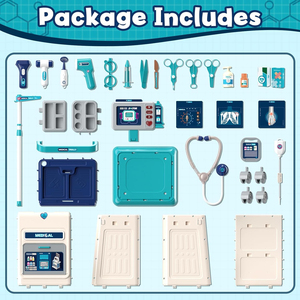 Ensemble de 37 jouets de docteur pour enfants, jeu d'imitation préscolaire, trousse médicale avec lumière et son, <span class=keywords><strong>valise</strong></span> portable pour enfants - Product Image 5