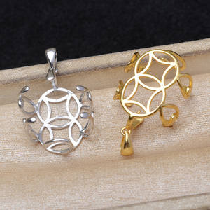 Colgante de Moneda de Cobre Barroco Irregular de Plata S925, 20*25mm, Accesorio para DIY, Soporte para Joyería de Perlas, Fornituras de Joyería 6090 - Product Image 3