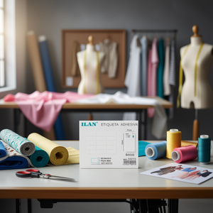 Etiqueta Adhesiva ILAN 18x44mm Rectangular, 15 Etiquetas por Hoja, 6 Hojas, para Uso en Prendas - Product Image 1