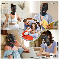 Masque facial LED multifonctionnel à main avec design portable en silicone pour routine de soin quotidienne, appareil à lumière rouge 7 couleurs